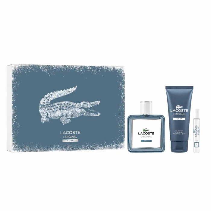 Lacoste Original Aqua Eau de Parfum Spray Set 100 ml mit 3 Artikeln