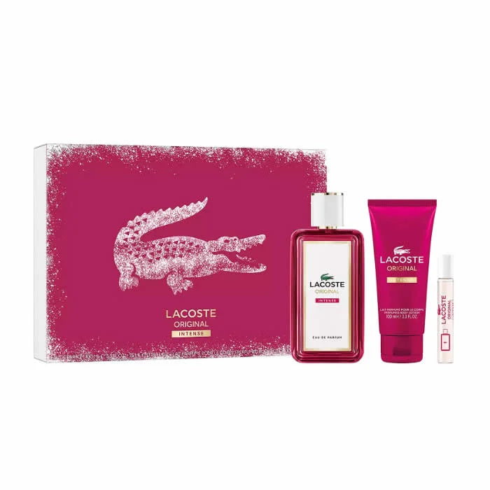 Lacoste Original Intense Eau de Parfum Spray 100 ml Set mit 3 Artikeln