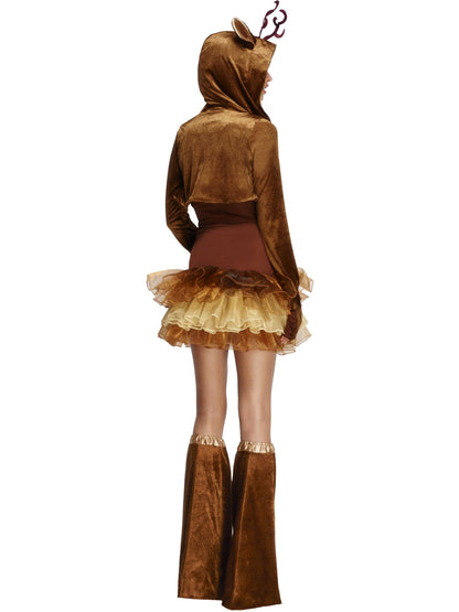 Smiffys braunes Reindeer-Tutu-Kostüm für Damen mit Jacke und Bootcovers – Detailansicht
