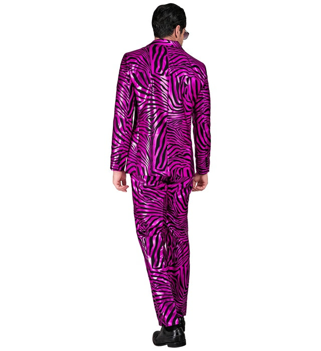 Pinker Animal Print Party-Anzug bestehend aus Jackett und Hose für Fasnacht und Karneval