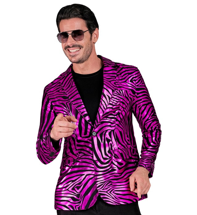 Pinkes Jackett mit Animal Print für Fasnacht und Mottoparty