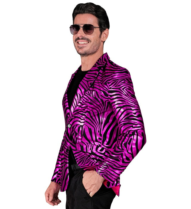 Pinkes Jackett mit Animal Print für Fasnacht und Mottoparty