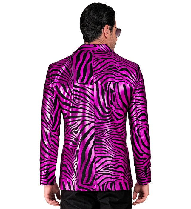 Pinkes Jackett mit Animal Print für Fasnacht und Mottoparty