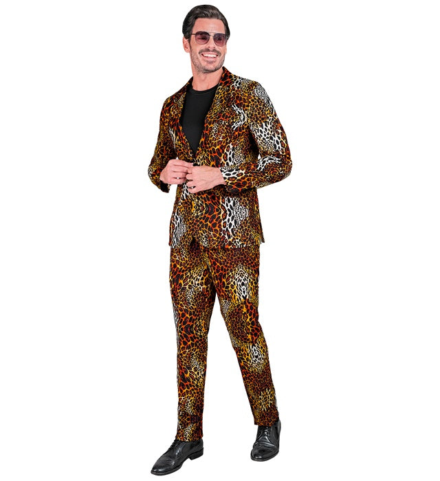 Leoparden Kostümanzug mit Jackett und Hose im Animal Print für Fasnacht