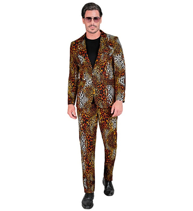 Leoparden Kostümanzug mit Jackett und Hose im Animal Print für Fasnacht