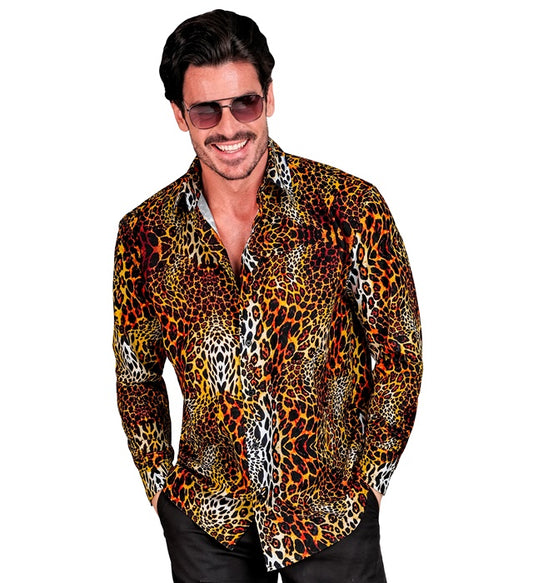 Leopard Party Hemd mit Animal Print für Fasnacht und Karneval