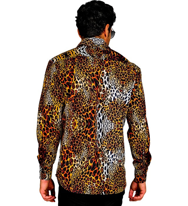 Leopard Party Hemd mit Animal Print für Fasnacht und Karneval