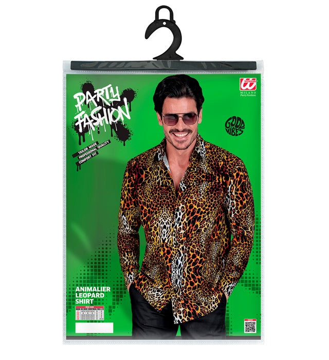Leopard Party Hemd mit Animal Print für Fasnacht und Karneval