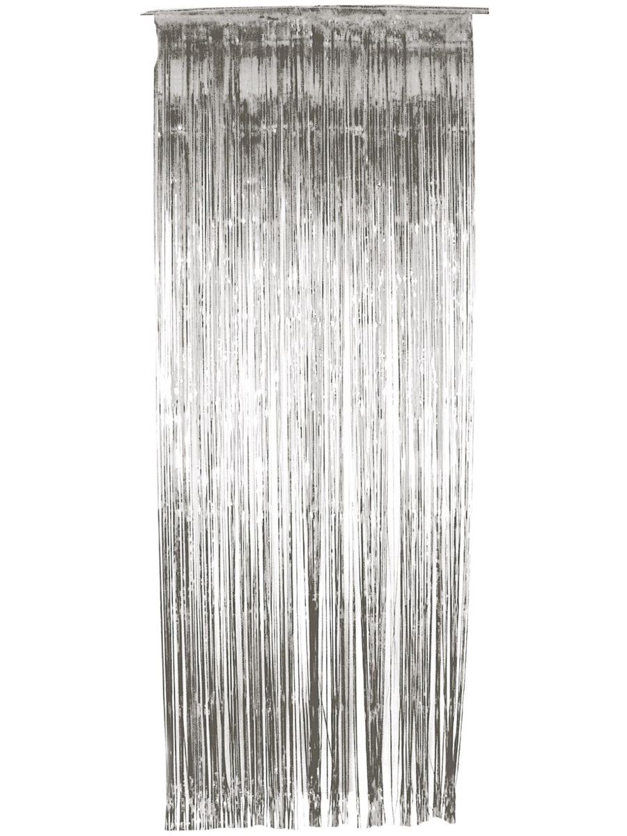 Smiffys Shimmer Curtain silberner Metallic-Vorhang 91 x 244 cm