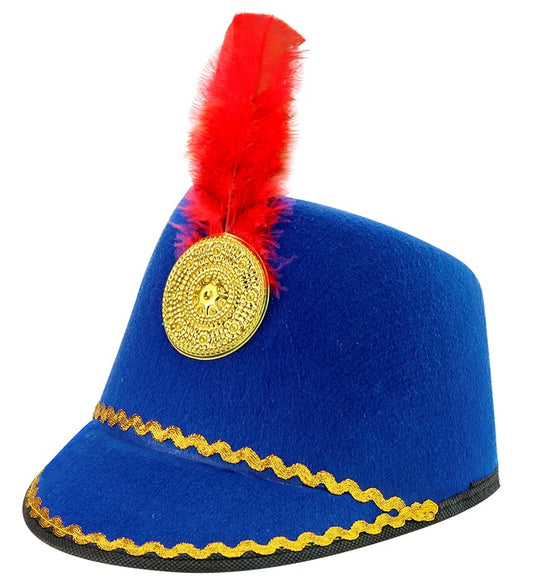 Blauer Majorette Hut aus Filz für Fasnacht und Karneval