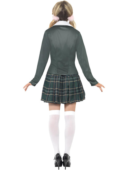 Smiffys SCHOOLUNI Preppy Schoolgirl Kostüm Grau für Damen – Detailansicht