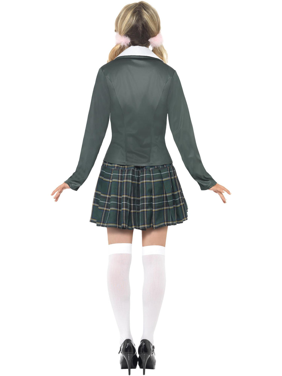 Smiffys SCHOOLUNI Preppy Schoolgirl Kostüm Grau für Damen – Detailansicht