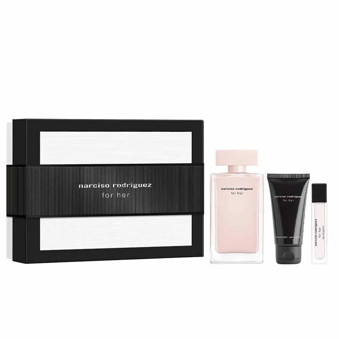 Narciso Rodriguez For Her Eau de Parfum Spray 100 ml Set mit 3 Artikeln