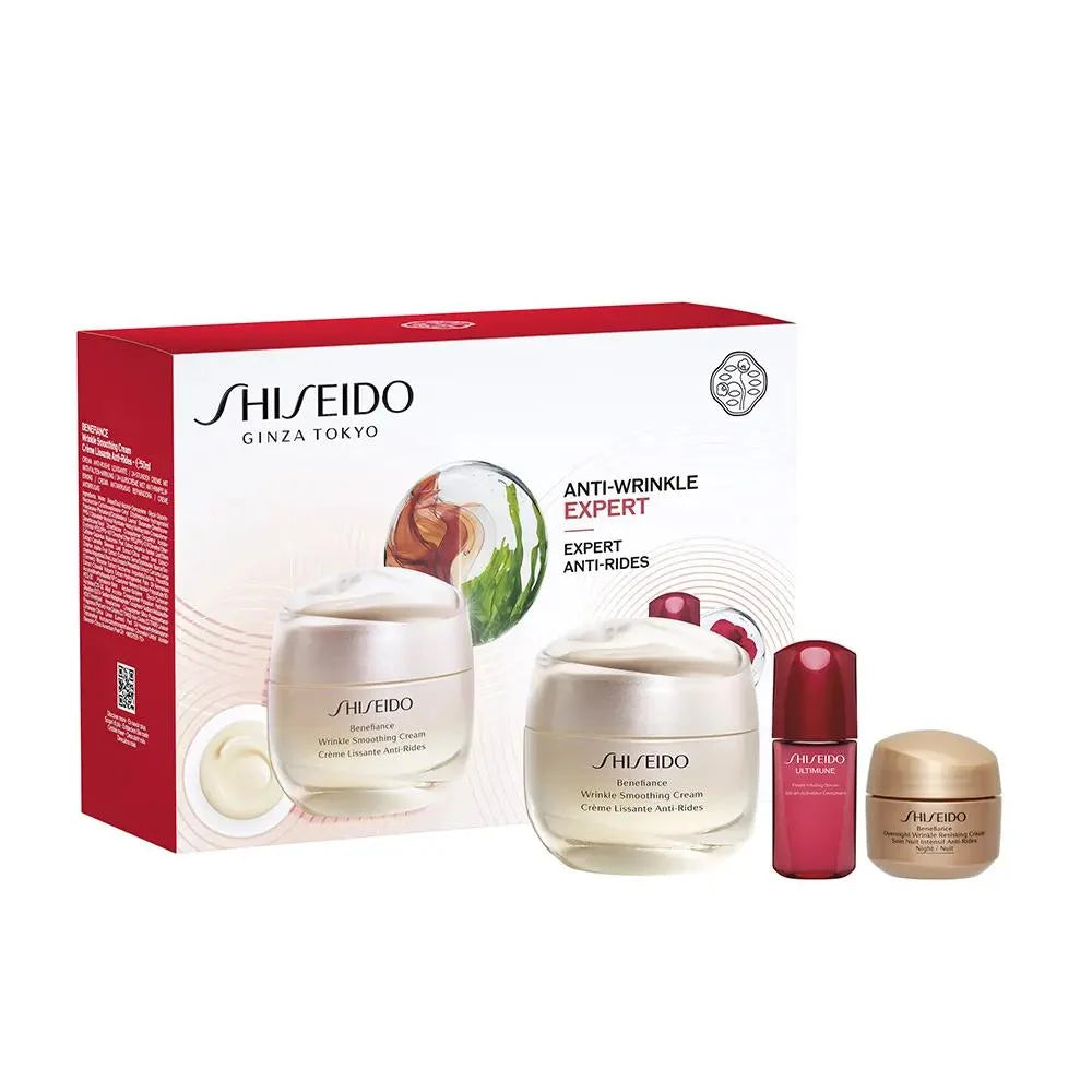 Shiseido Benefiance Wrinkle Smoothing Cream 3-teiliges Gesichtspflege-Set
