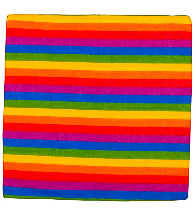Regenbogen-Bandana 55x55 cm aus Baumwolle bunt gefaltet