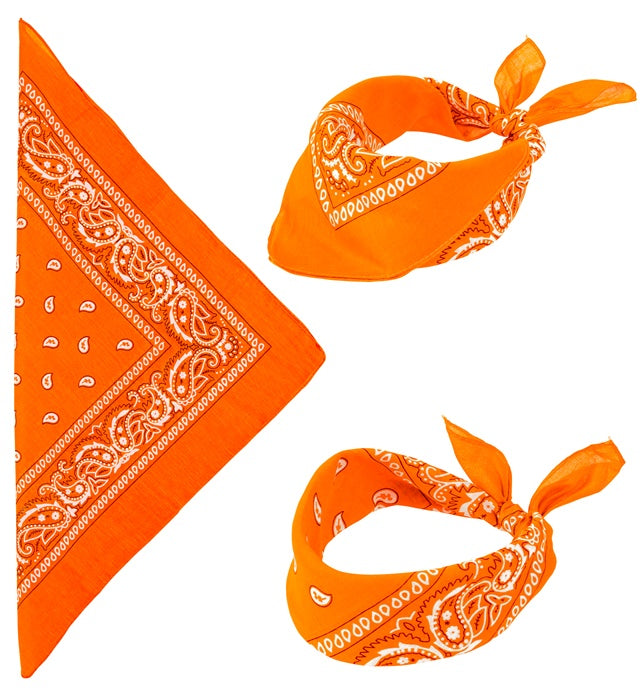 Oranges Bandana aus Baumwolle 55x55 cm