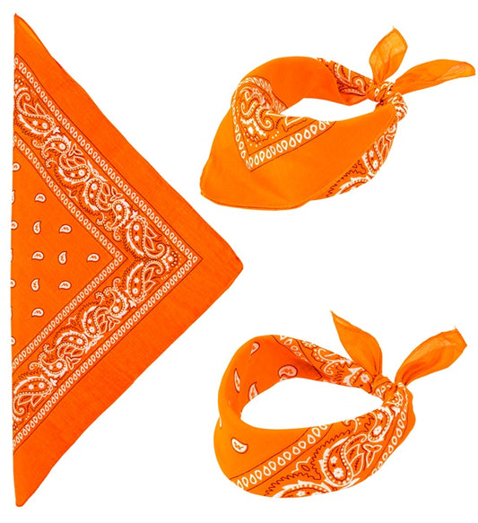 Oranges Bandana aus Baumwolle 55x55 cm