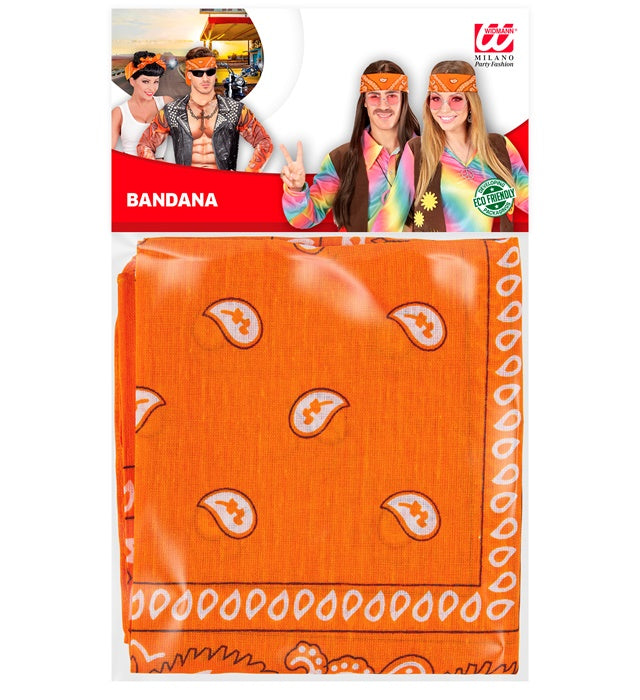 Oranges Bandana aus Baumwolle 55x55 cm