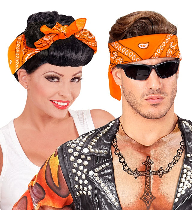 Oranges Bandana aus Baumwolle 55x55 cm