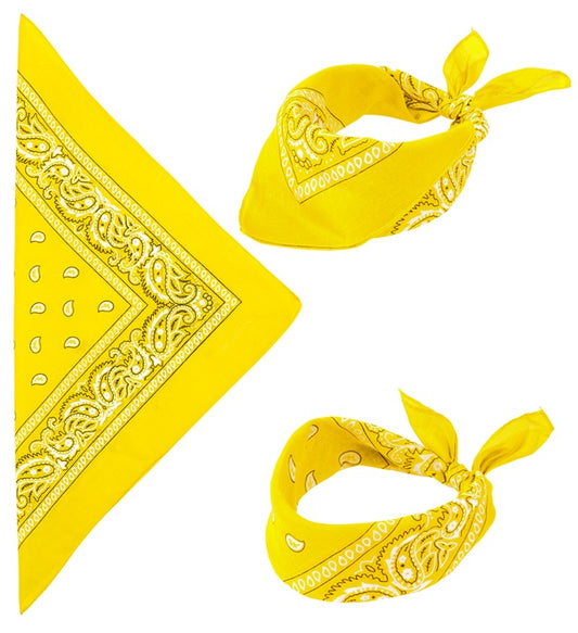 Gelbes Bandana aus Baumwolle 55x55 cm als Fasnacht-Accessoire