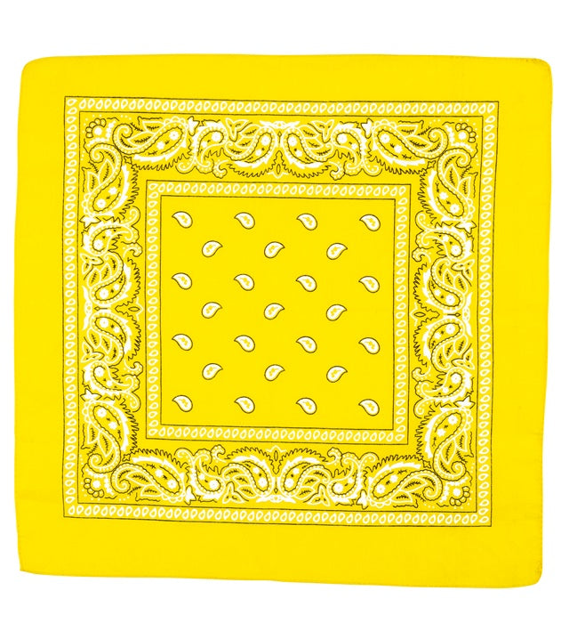 Gelbes Bandana aus Baumwolle 55x55 cm als Fasnacht-Accessoire