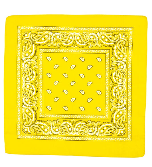 Gelbes Bandana aus Baumwolle 55x55 cm als Fasnacht-Accessoire