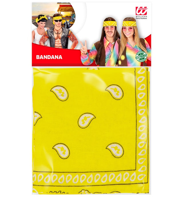 Gelbes Bandana aus Baumwolle 55x55 cm als Fasnacht-Accessoire