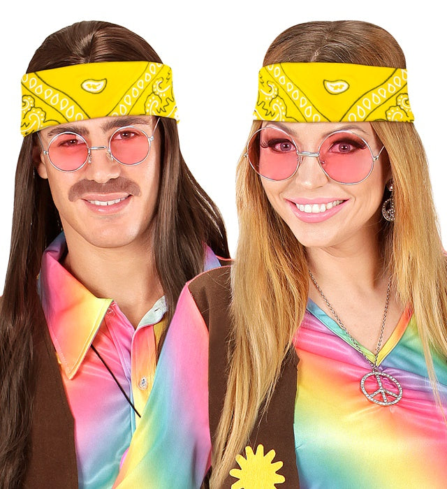 Gelbes Bandana aus Baumwolle 55x55 cm als Fasnacht-Accessoire