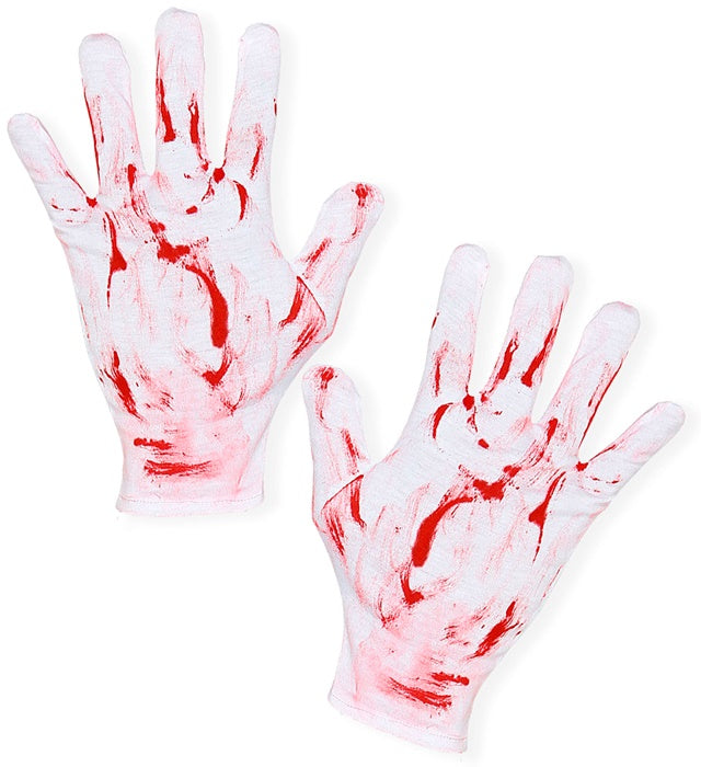 Blutige Handschuhe mit realistischen Blutflecken für Halloween und Fasnacht