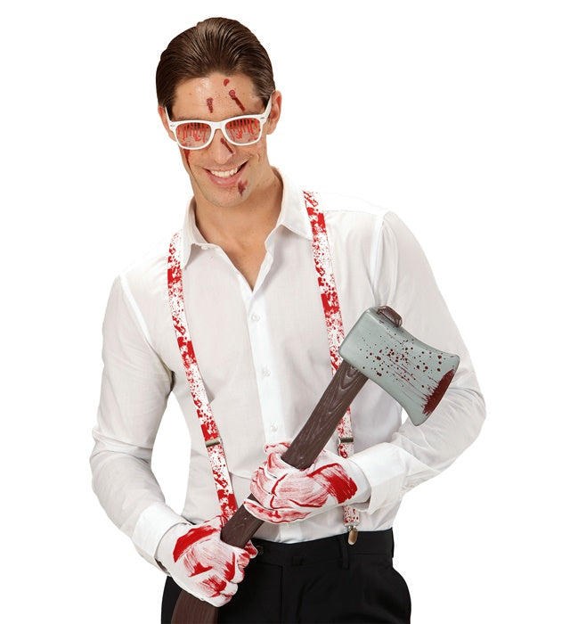 Blutige Handschuhe mit realistischen Blutflecken für Halloween und Fasnacht
