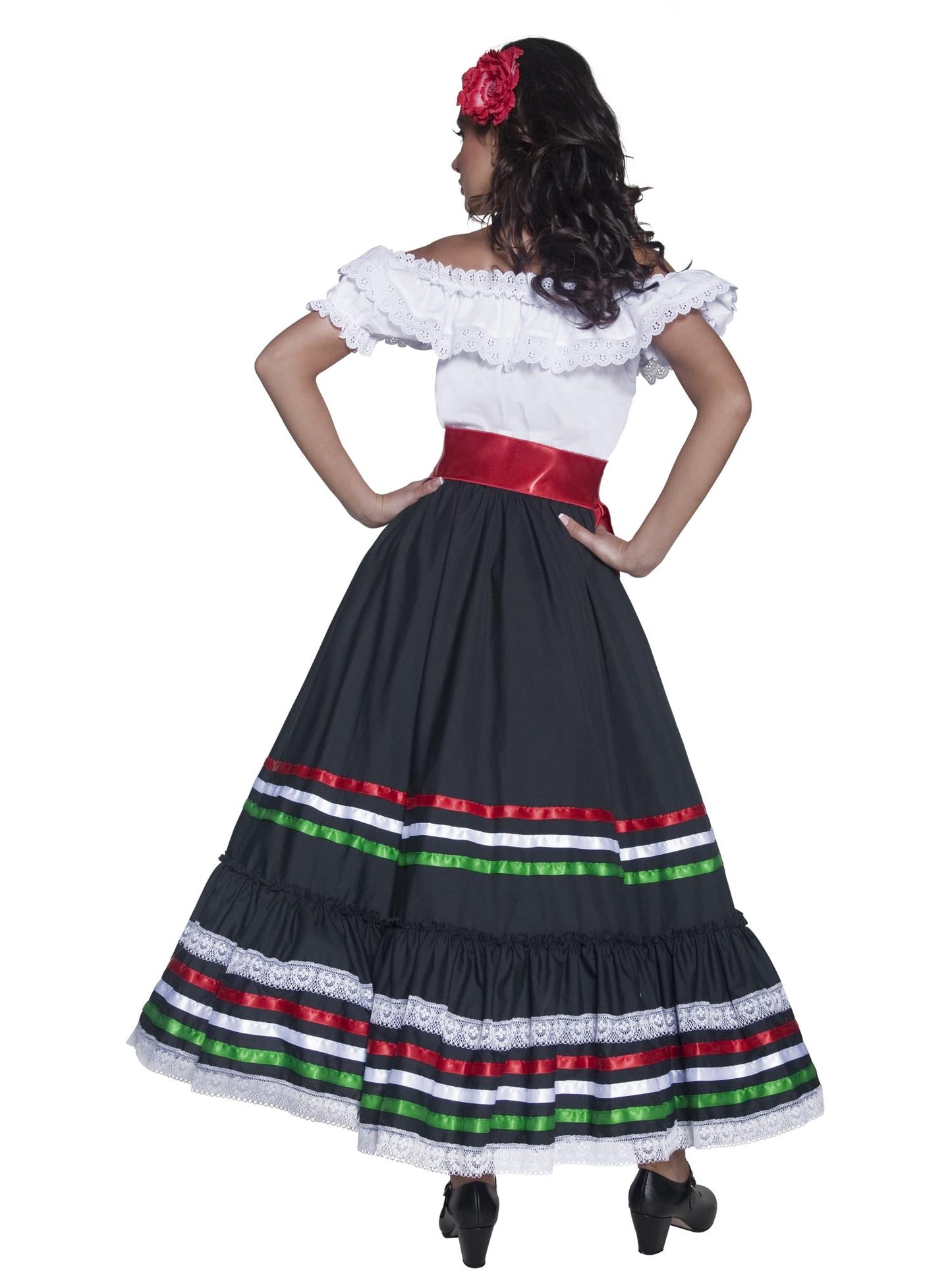 Smiffys Authentic Western Sexy Senorita Costume, Black & W CS für Damen