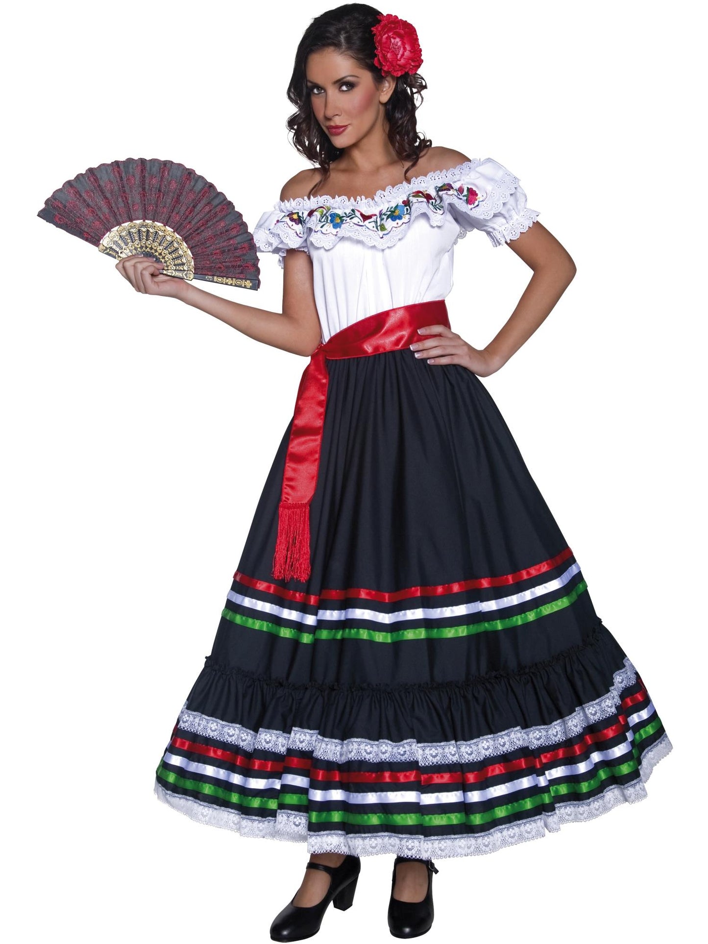 Smiffys Authentic Western Sexy Senorita Costume, Black & W CS für Damen