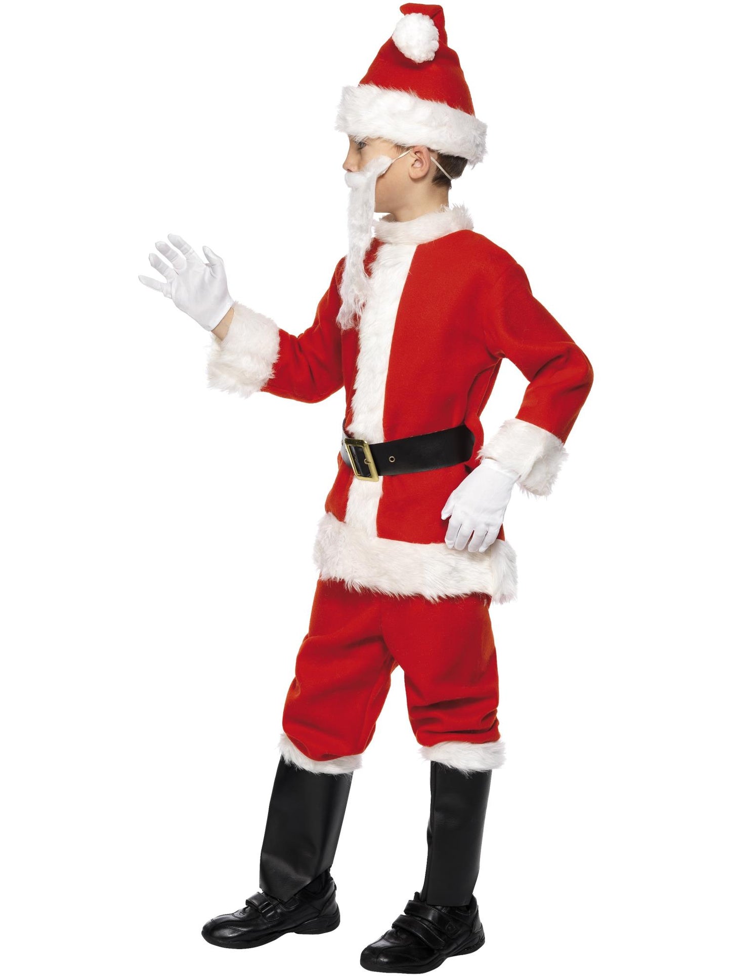 Smiffys Deluxe Santa Costume & Beard, Red CS für Jungen
