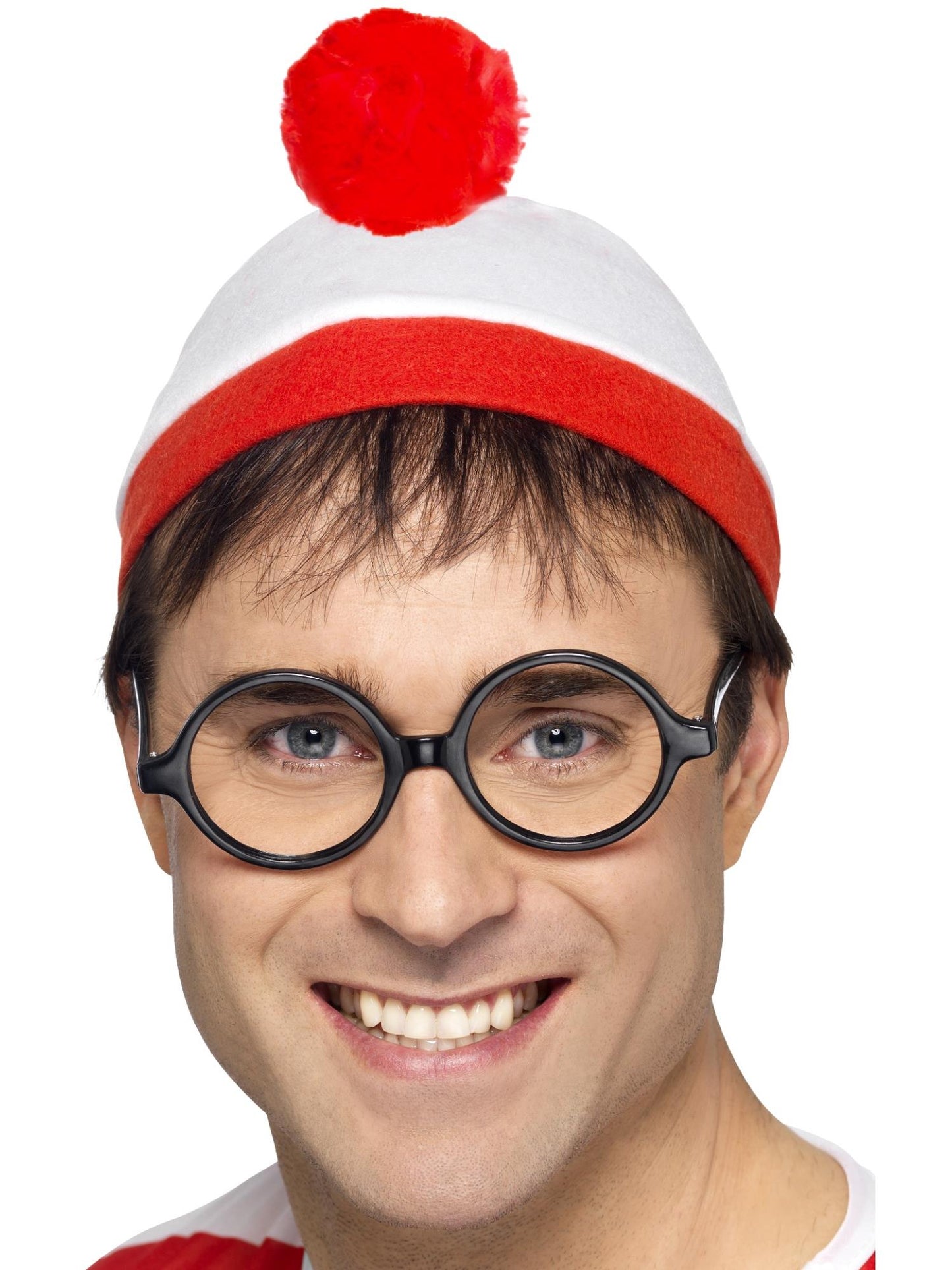 Smiffys Where's Wally? Instant Kit, Red & White CS für Herren