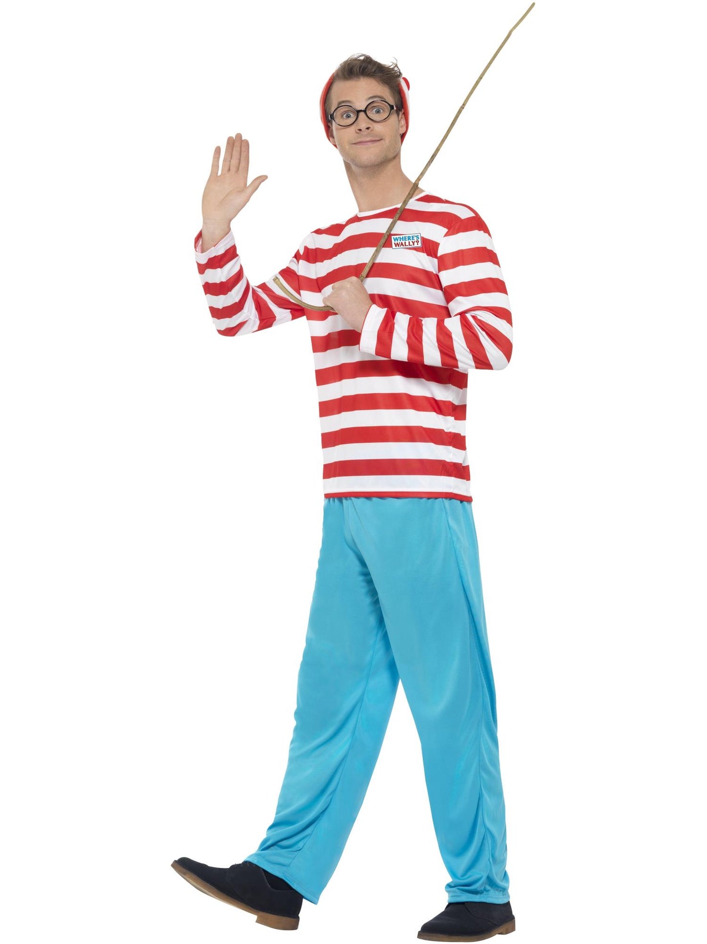 Smiffys Where's Wally? Costume, Red & White CS für Herren