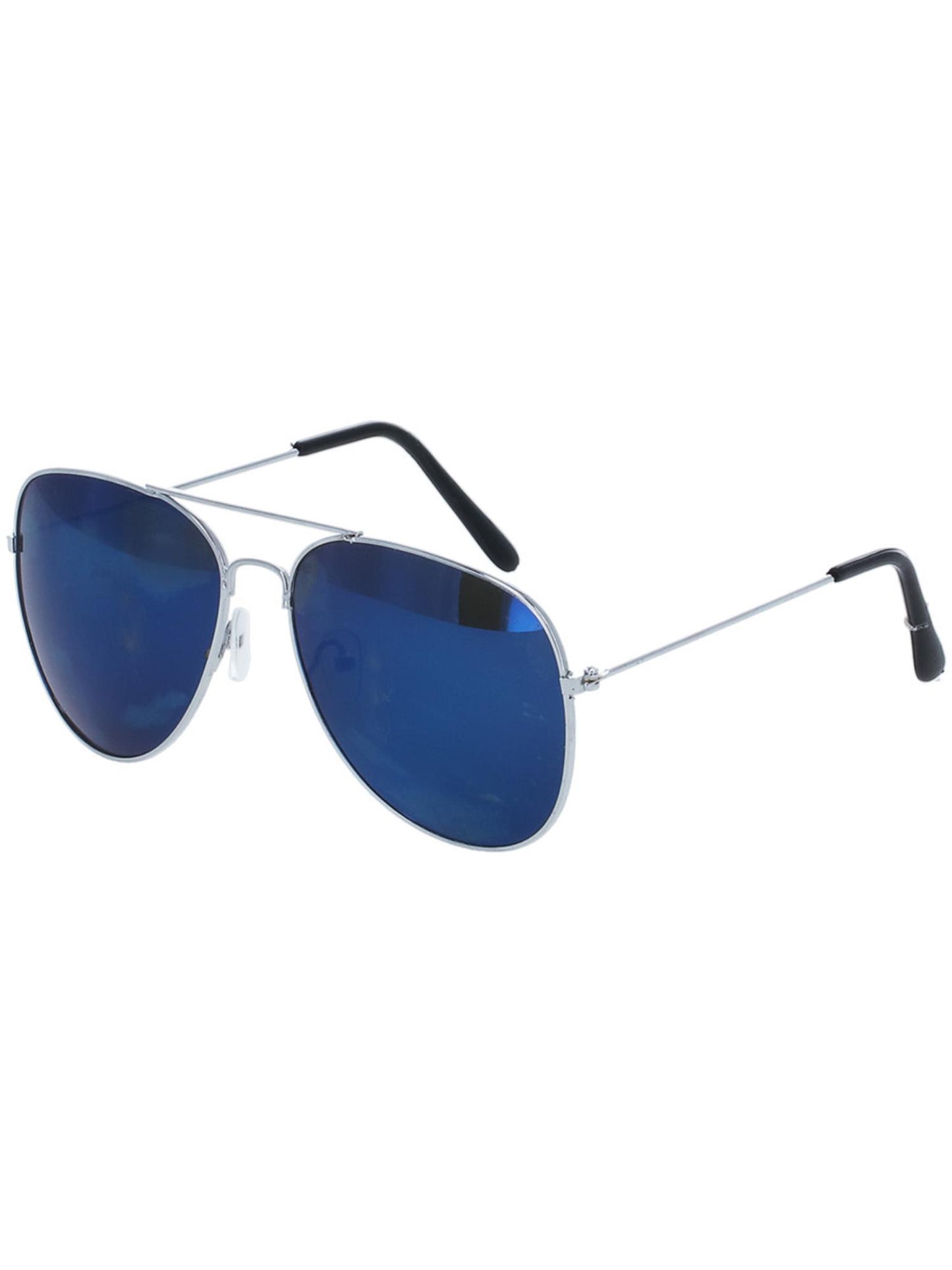 Smiffys Aviator Specs, Blue Mirror, Silver AC für Unisex