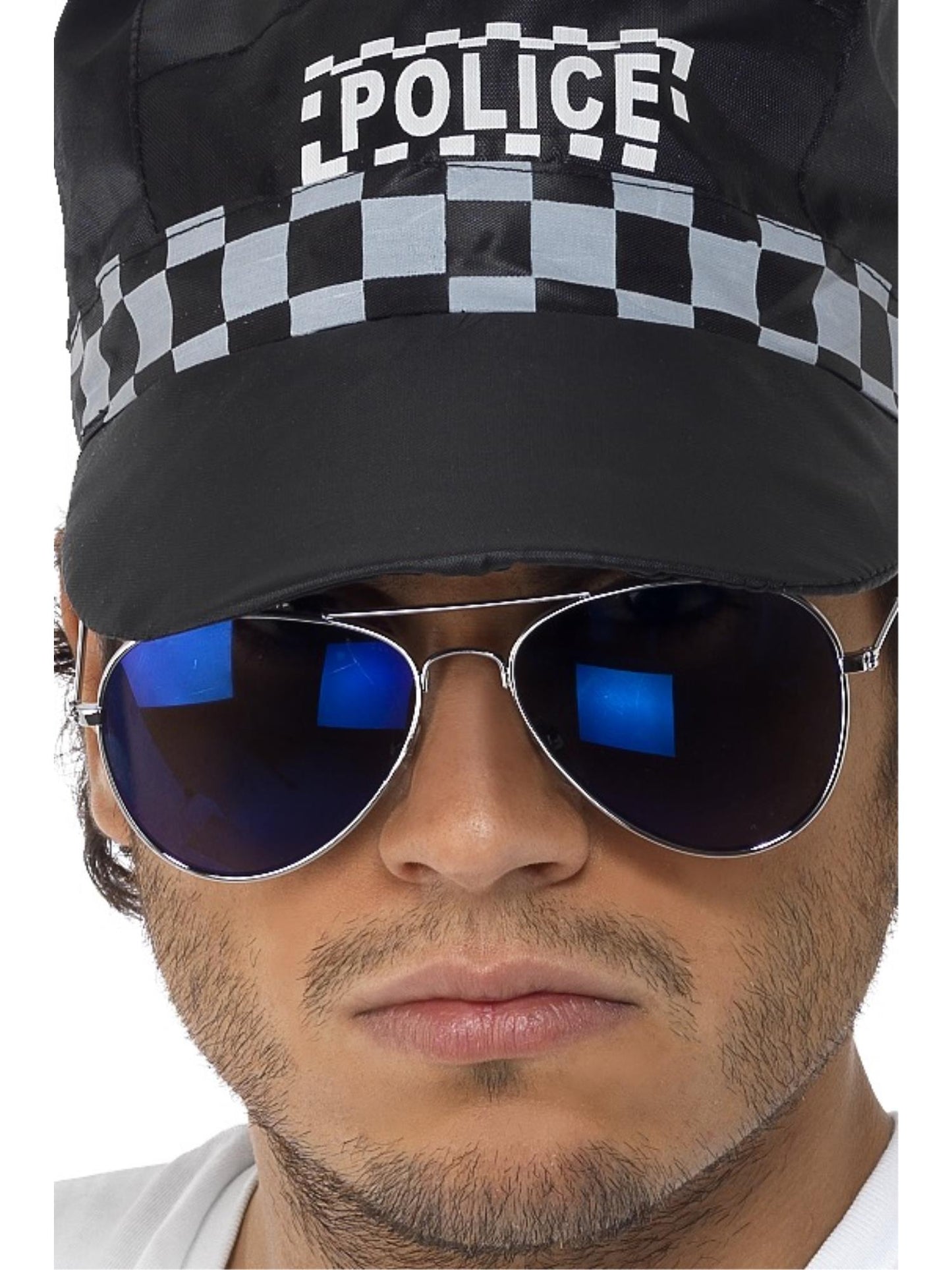Smiffys Aviator Specs, Blue Mirror, Silver AC für Unisex