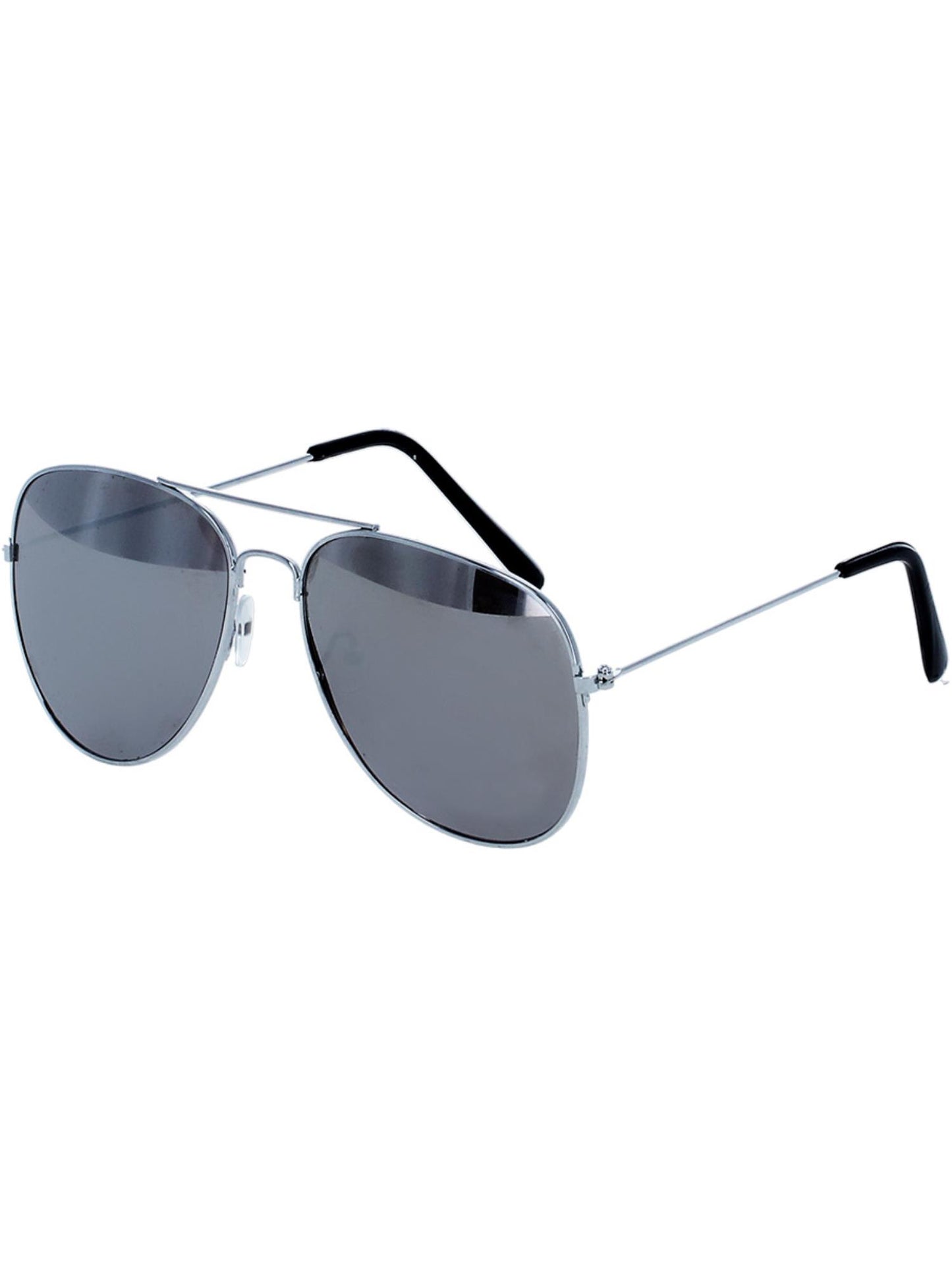 Smiffys Aviator Specs, Silver Mirror, Silver & Black für Unisex