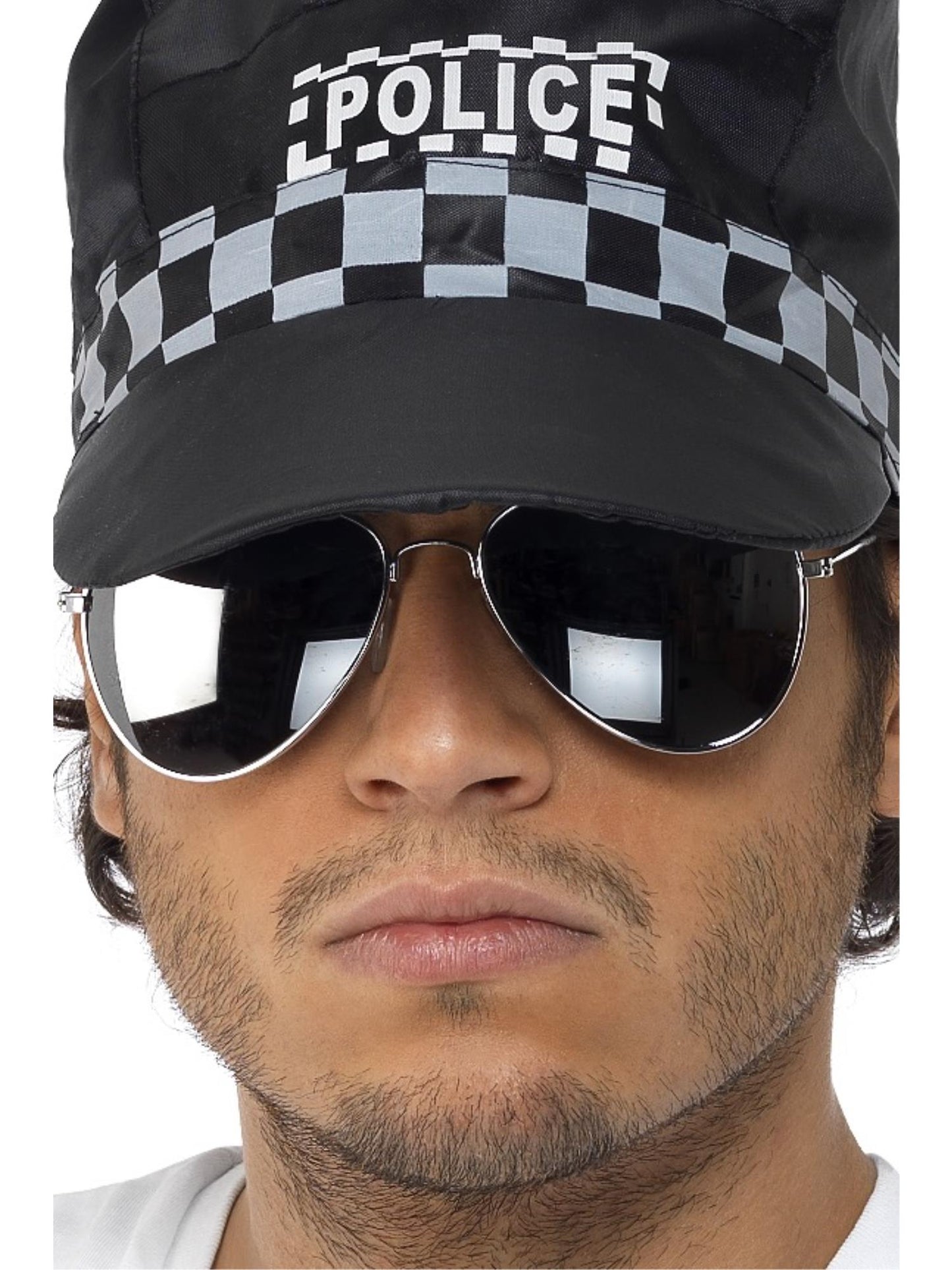 Smiffys Aviator Specs, Silver Mirror, Silver & Black für Unisex