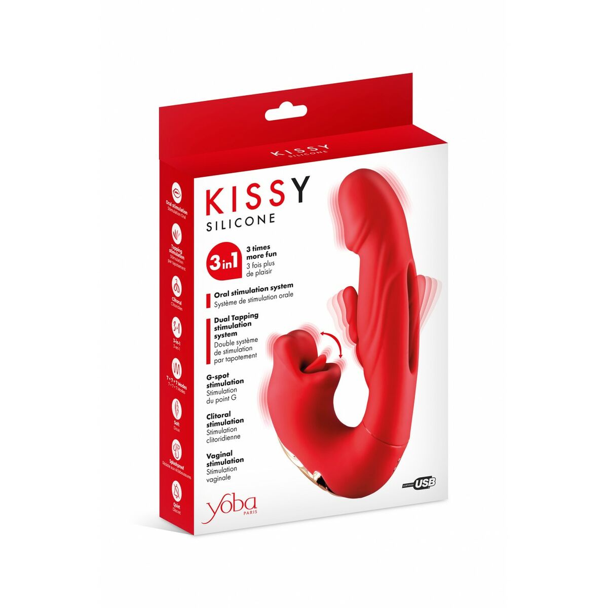 Dual Stimulationsvibrator Yoba Kissy  Rot