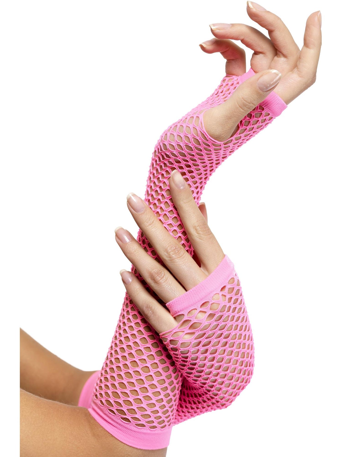 Smiffys Fishnet Gloves, Pink AC für Damen