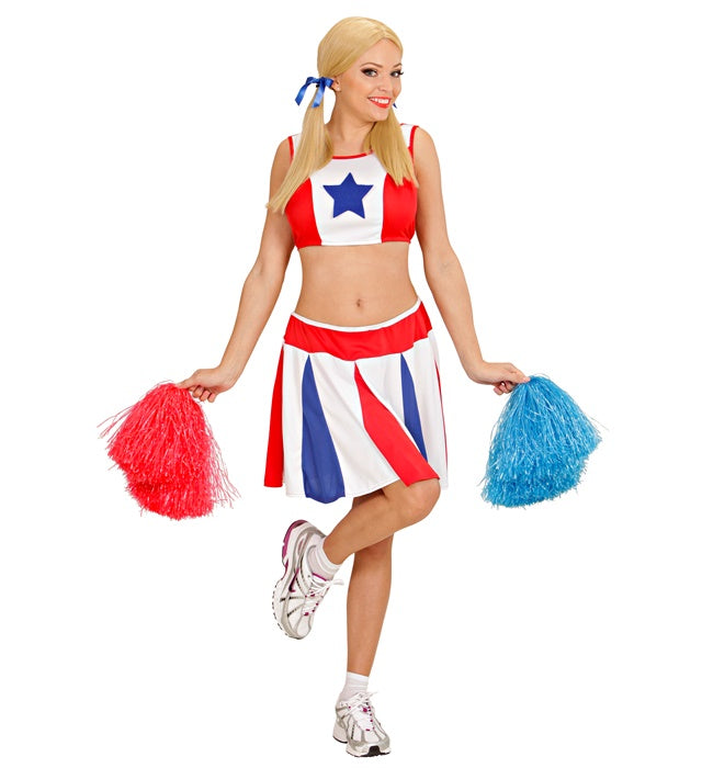 Cheerleader Kostüm Set mit Top und Rock für Fasnacht und Mottoparty