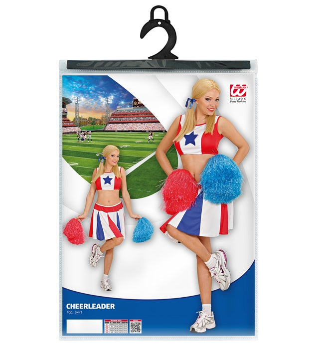Cheerleader Kostüm Set mit Top und Rock für Fasnacht und Mottoparty