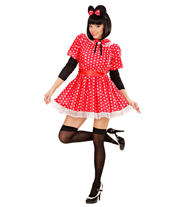 Kleines Maus-Kostüm bestehend aus Kleid, Gürtel und Ohren für Fasnacht