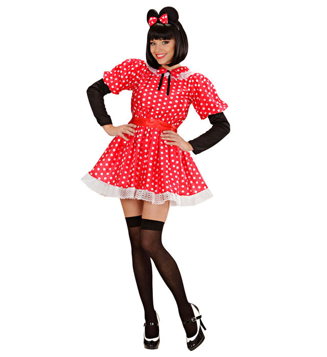 Kleines Maus-Kostüm bestehend aus Kleid, Gürtel und Ohren für Fasnacht