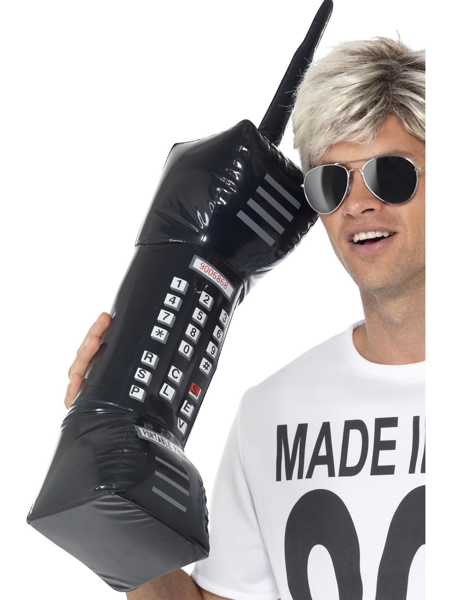 Smiffys Inflatable Retro Mobile Phone, Black für Unisex