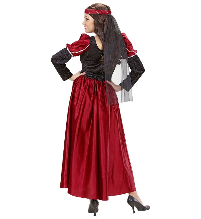 Burgfräulein Kostüm mit Kleid und Schleier für Fasnacht und Mottoparty