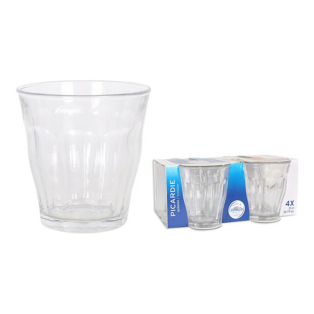 Duralex Gläserset DXT01213 mit 4 transparenten Kristallgläsern à 310 ml