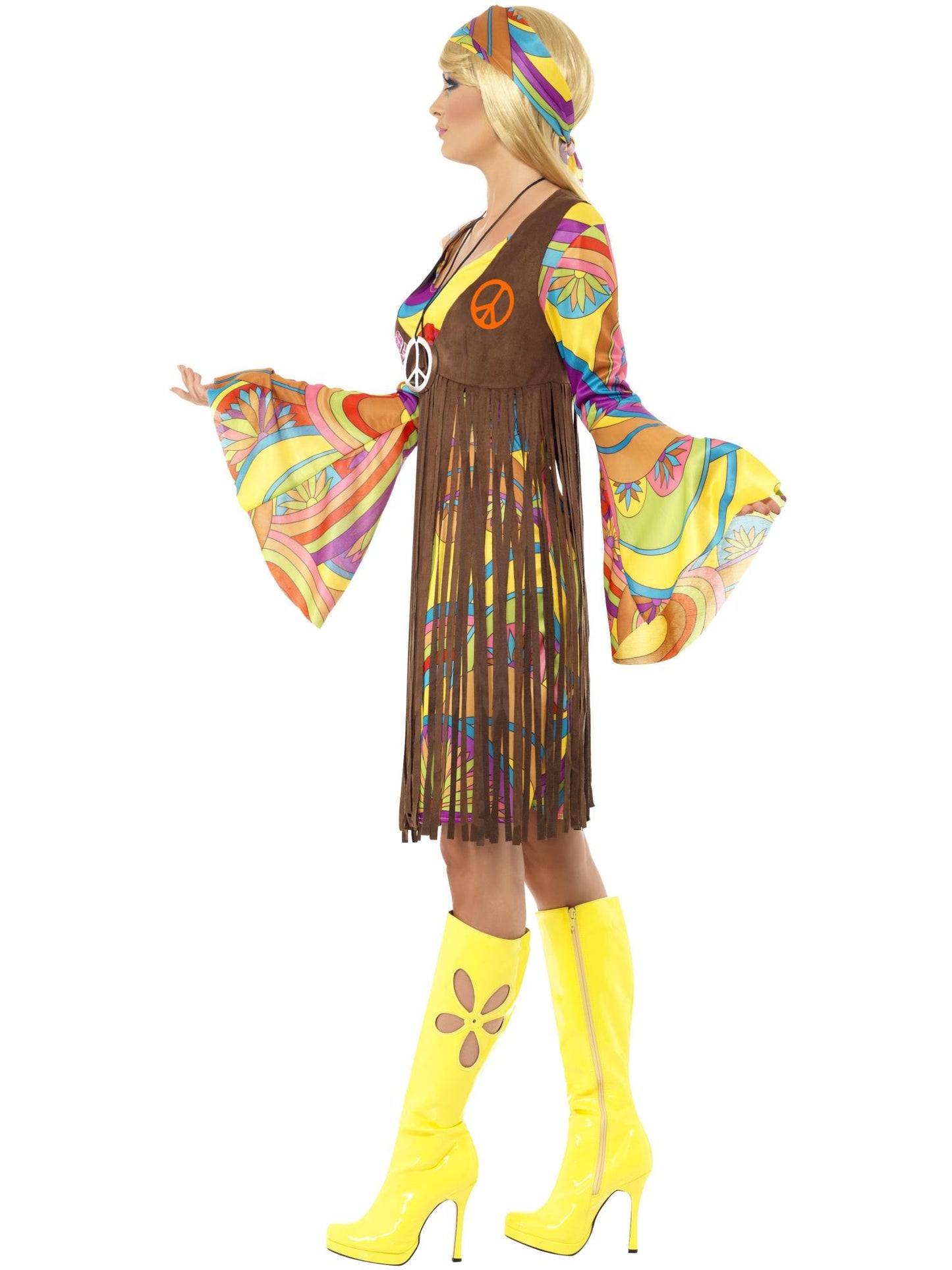 Smiffys HIPPIE 60s Groovy Lady, Brown CS für Damen