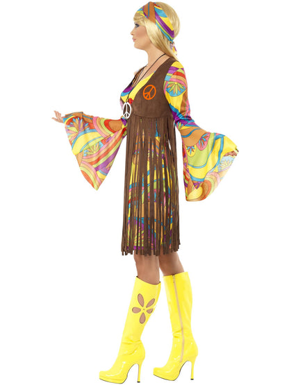 Smiffys HIPPIE 60s Groovy Lady, Brown CS für Damen